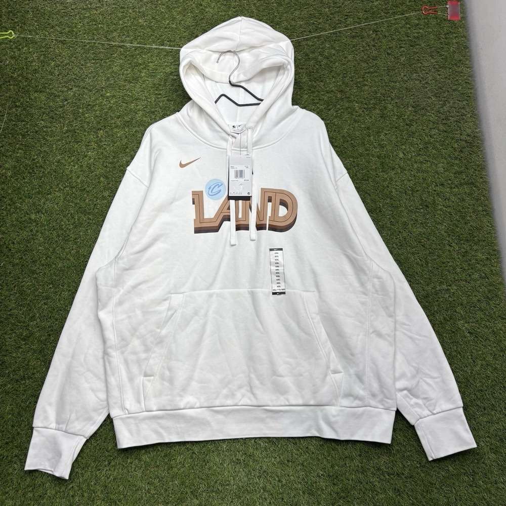 Cleveland Browns Nike Hoodie Mens 2XL Throwback Logo Club Pullover White NWT